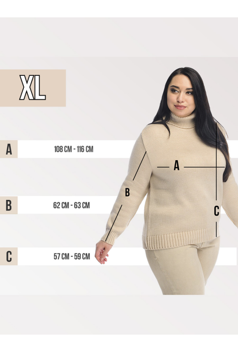 Turtleneck knit pullover Grey