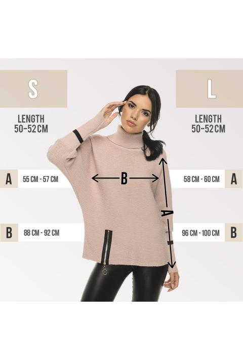 T-neck Knit Jumper Light blue