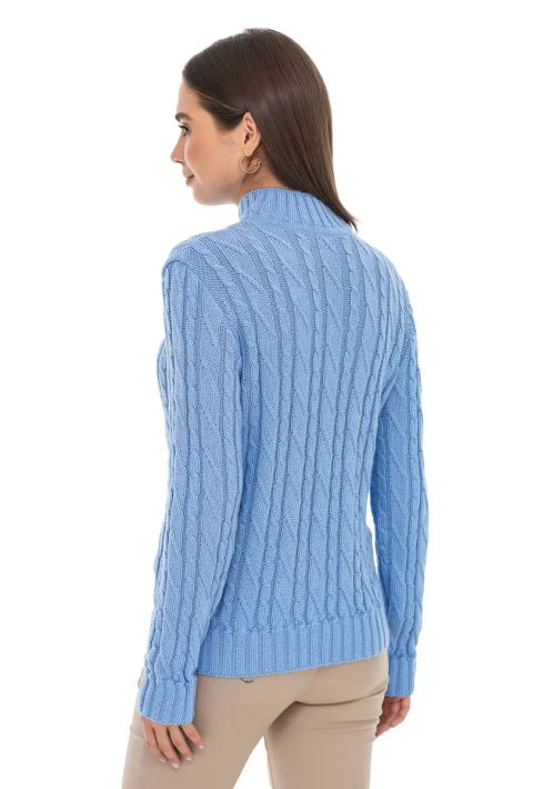 Soft Touch T-neck Knit Sweater Light blue