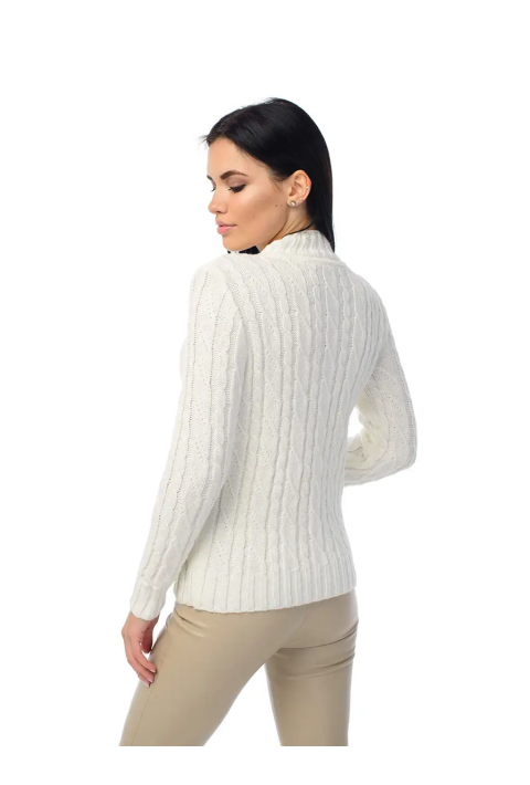 Soft Touch T-neck Knit Sweater Cream