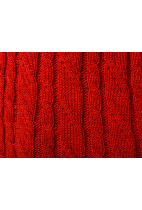 Soft Touch T-neck Knit Sweater Red