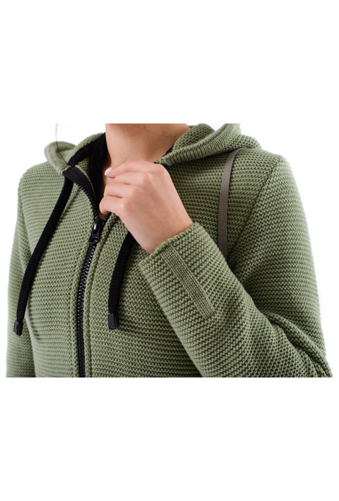 Knit Cardigan Zip Green