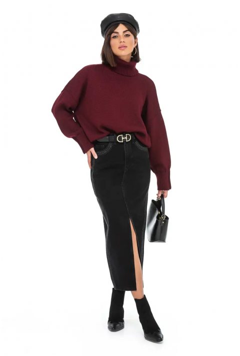 Loose Knit Sweater Bordeaux