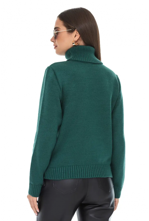 Turtleneck knit pullover mørkegrøn