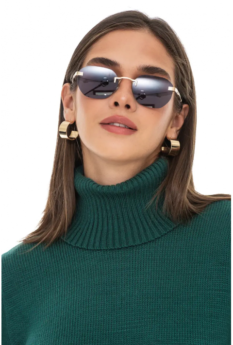 Turtleneck knit pullover mørkegrøn