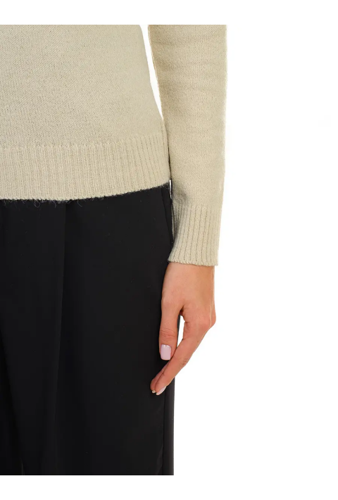 Soft Touch T-neck Knit Jumper Cream