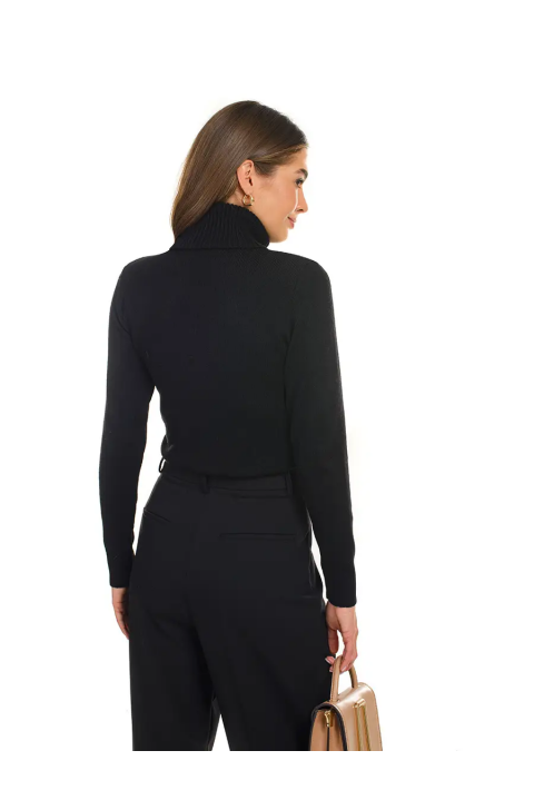 Soft Touch T-neck Knit Jumper Black