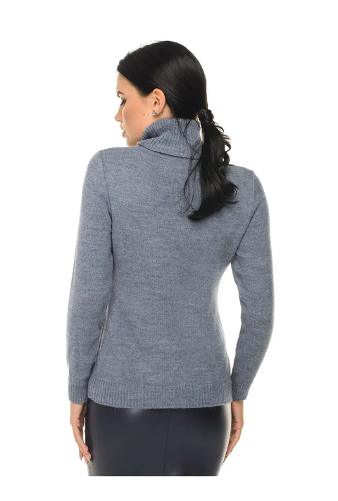 Soft Touch T-neck Knit Jumper Blue