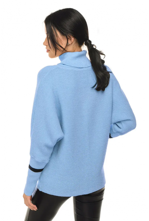 T-neck Knit Jumper Light blue