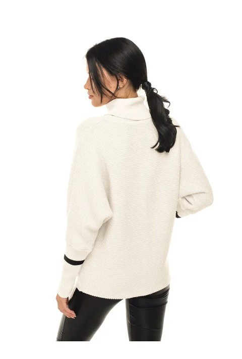 T-neck Knit Jumper Creame