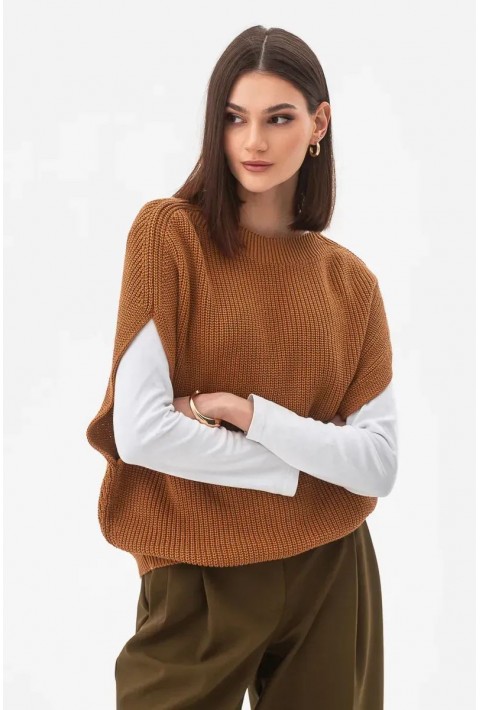 Knit Vest Brun