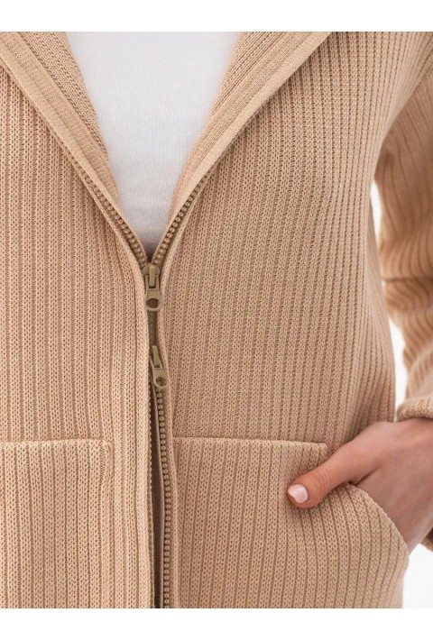 Knit Cardigan Zip Bleige