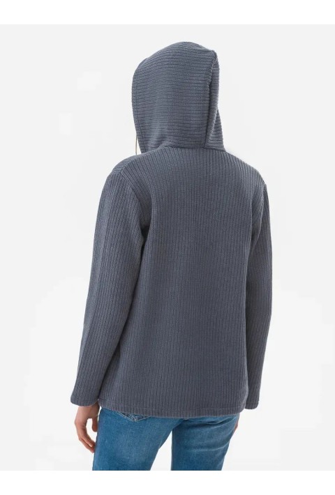 Knit Cardigan Zip Blå