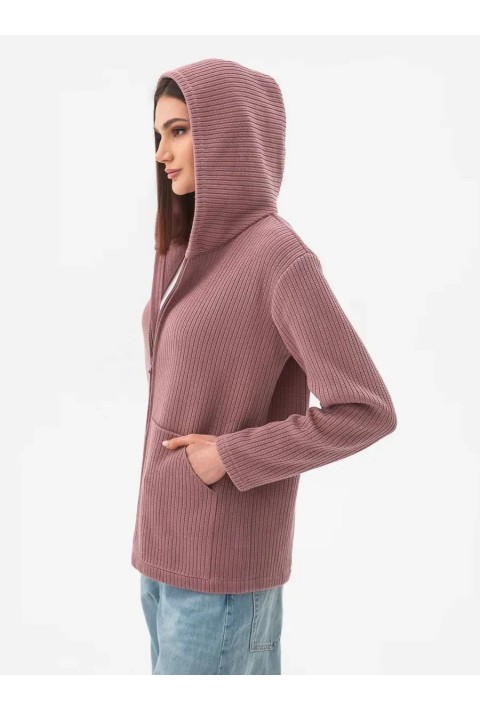 Knit Cardigan Zip Rose