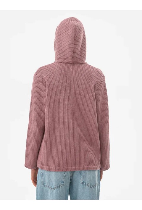 Knit Cardigan Zip Rose